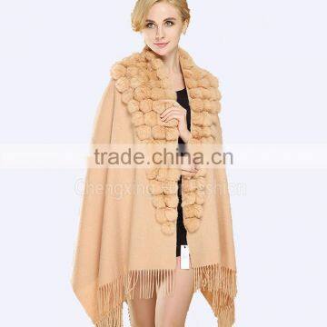CX-B-P-68K Hot Winter Women's Thick Warm Fur Pashmina Cashmere Stole Scarves Shawl Wraps photo-6