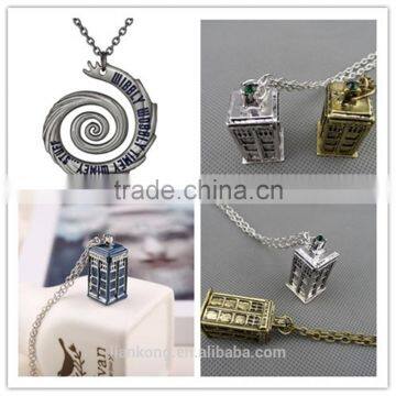 2015 fashion jewelry doctor who tardis pendant necklace