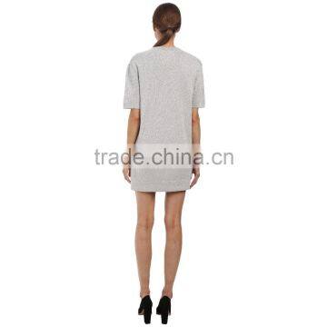 Lastest Short Silver Evening Dress Round Neck Dress Pattern photo-2