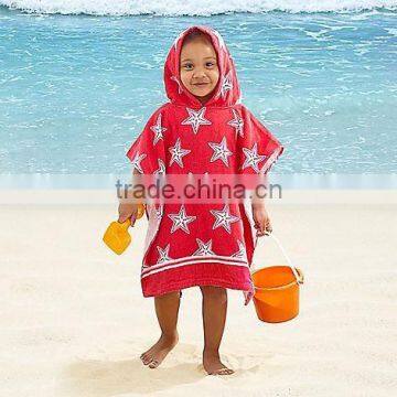 Kids Priate Velour Hooded Towel in Blue/red for Child,custom Cotton Hooded Baby Bath Towel photo-2