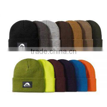 snowboard beanie various neon colors custom woven label knitted beanie