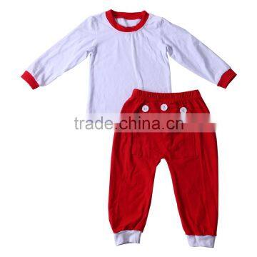 2017 Solid Tops & Pants With Buttons Kids Clothing Girls and Boys Outfits Baby Pajamas