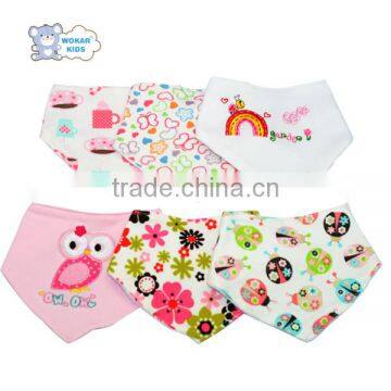 China Wholesale Baby Girls Bandana Drool Bib With Snap photo-3