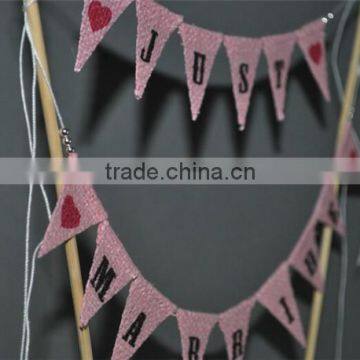 Mr & Mrs Cake Banner Bunting Wedding Party Just Married Love Custom Cake Bunting photo-2