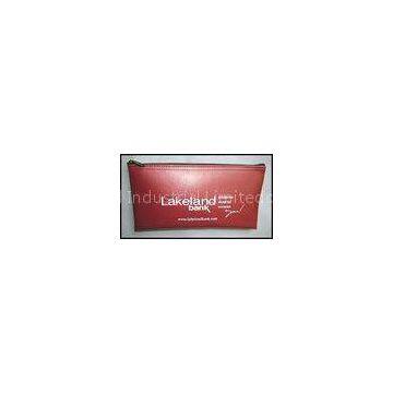 Small Recycled Red PVC Bank Deposit Bags with Silk screen logo 11 x 6