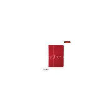Durable Red Women Cowhide IPad Mini Leather Covers Ipad 2 Flip Case