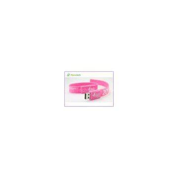 Pink Yellow Black Silicon Wristband USB Flash Drive USB Flash Momory Bracelet for Girl