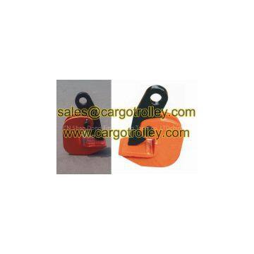 Horizontal steel plate lifting clamps application