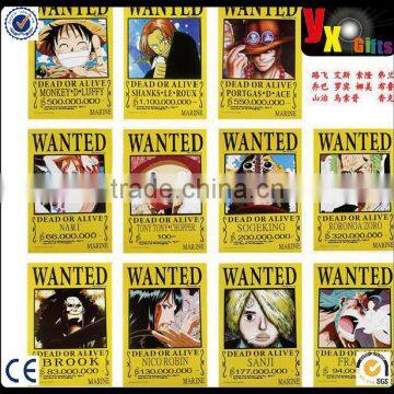 Anime One Piece Pirates Wanted Posters 11pcs Set