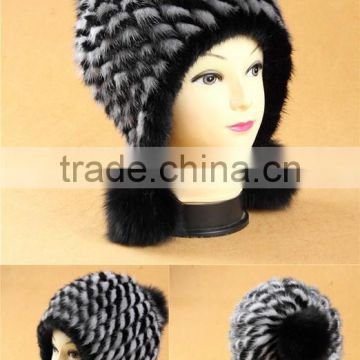 YRFUR YR056 Genuine Knitted Mink Fur Beanie Hat /OEM /Wholesale Retail