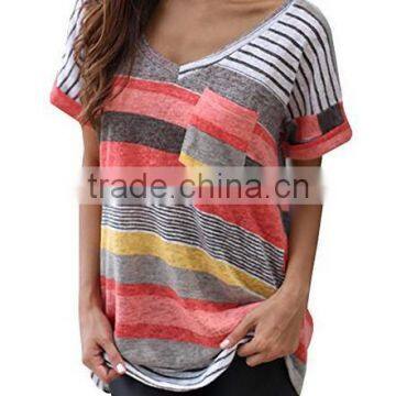 Women's V-neck Casual Short Sleeve T-shirt Blouse Tees Tops photo-6