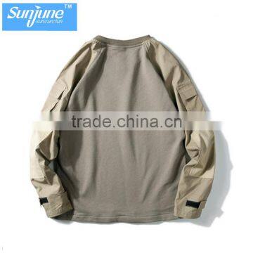 Wholesales Plain Pocket Long Sleeve Pullover photo-5