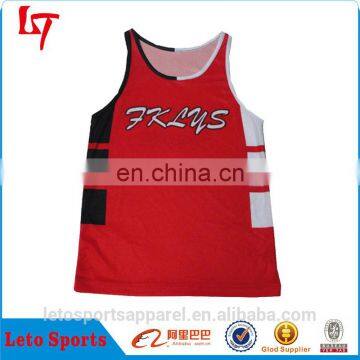 Custom sublimation running singlet shirt custom design