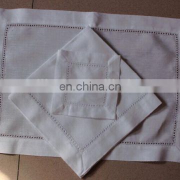 100% linen napkins with hemstitch in sets