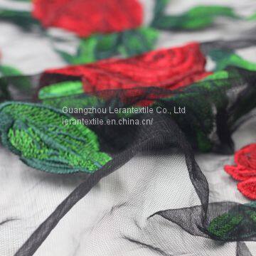 2017 Hot Selling Flower Pattern Patch Embroidered Mesh Fabric for Women photo-3
