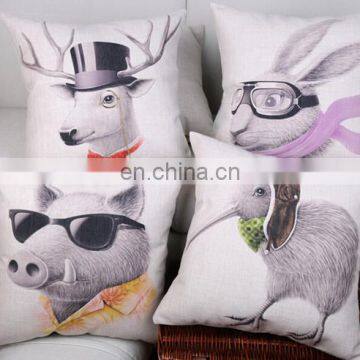 Top Selling Sofa Cushion Cover Replacement Fashion Home Decorative Throw Cute Kiwi Bird Plain Natural Linen Cushion Cover photo-5