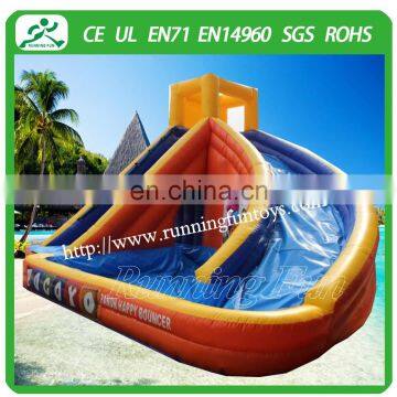 Summer big discount price inflatable water slide with pool