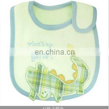 Green Crocodile Pattern Baby Bib 100% Cotton Water-proof for Boy