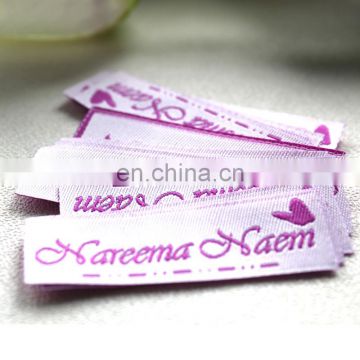 Satin Woven Label/Damask Woven Logo/Adhesive Woven Clothing Labels