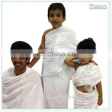 Plain white ihram towel muslim clothes