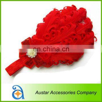 Red Feather Headband,Goose feather headband for girls