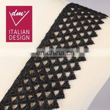 Lace type product vintage black gathered lace for decoration