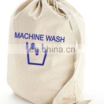 Wholesale Custom Eco-friendly washing dirty Foldable canvas Cotton travel laundry bag drawstring