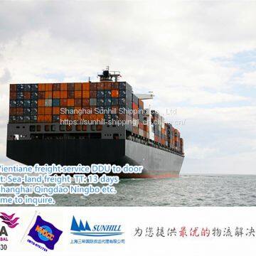 Shanghai to Laos Vientiane sea land freight DDU to door logistics service