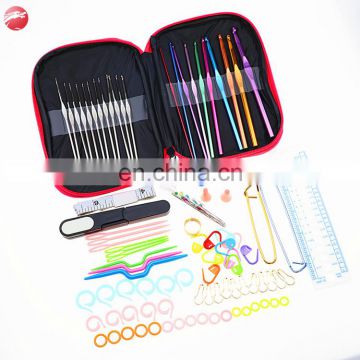 China'S Best Seller 92 pcs set of home knitting tools aluminum crochet hook colorful knitting needles set