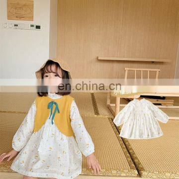 6760 Wholesale Kids Clothing Girls Fashion Sweet Floral Long Casual Dress