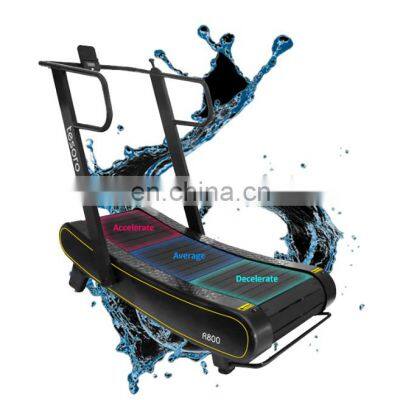 self generate fitness equipment gym high quality energy saving Curved treadmill & air runner  with Manual Resistance