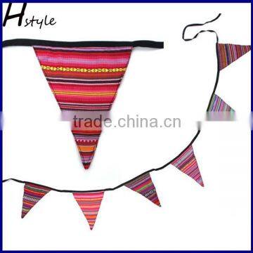 Striped Various Color Fabric Mini Bunting for Camping Kids Tents PL005