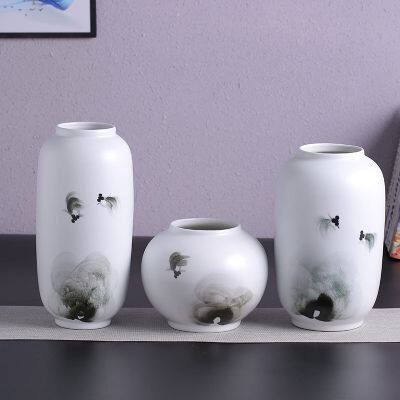 Classical Creative Abstract Modern Simple Lotus Pond Inlay Flat And Round Ceravise Vase