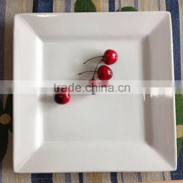 white glazed square ceramic plate