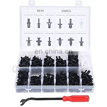 350Pcs 12Kinds Universal Nylon Popular Sizes Plastic Rivets Car Fender Bumper Retainer Fastener Clips Kit Box