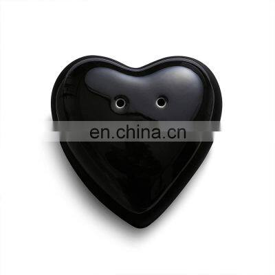 Black Heart Shaped Wedding Ceramic Salt Container and Pepper Shakers Holder Set Herb & Spice Tools