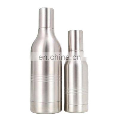 Food Grade 750ml Silver Leak Proof Stainless Steel Beer Bottle insulator with Smooth Threaded Cup Mouth