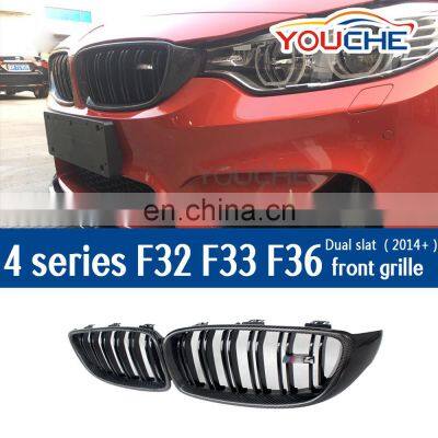 F32 Carbon fiber front hood grille kidney mesh for BMW 4 series F32 F33 F36  M3 F80 M4 F82 420i 428i 435i