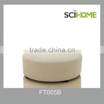 modern fabric beige round pouf for living room furniture