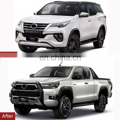 High Quality Upgrade Body Kit Facelift Kit for 2012-2015 Fortuner Change to 2021 Hilux Rocco Kit