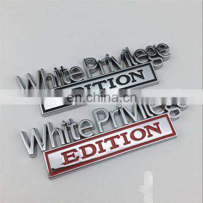 Cost-effective Zinc Alloy Metal Letter Auto 3D Customized Enamel Paint Car Sticker