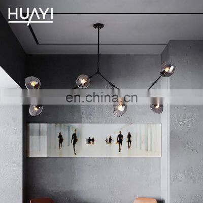 HUAYI New Arrival Simple Nordic Indoor Living Room Hotel French Modern LED Chandelier Pendant Light