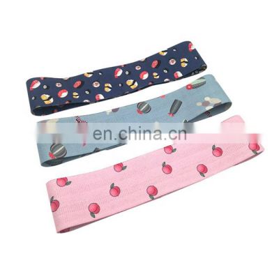 2021 Non Slip Custom Pattern Hip Resistance Band Fabric Resistance Band For Body Workout