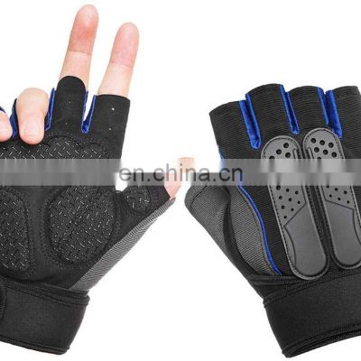 Anti Slip Breathable Sports Workout Fitness Training Weight Lifting Gym Gloves with Wrist Wraps Pink Black Unisex Rubber