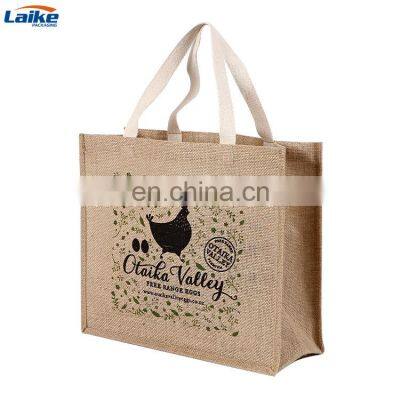 Custom Bag With Logo Reusable Grocery Bag Shopping Jute Tote Bags With Custom Printed Logo photo-2
