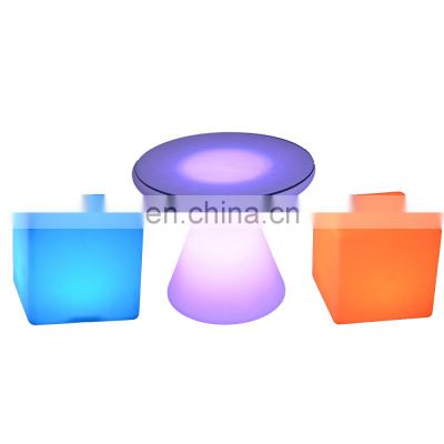 Hookah lounge lighting bar furniture indoor decorative led cube chair glow pool bar tables cube chair