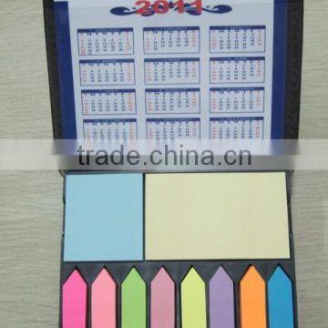 PU box,memo pad with calendar , assorted colour size for office