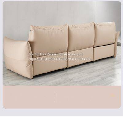 New Soft Bag Caterpillar Functional Sofa Modern Minimalist Designer Living Room Size Apartment Leather Sofa Combination photo-4