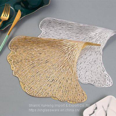 Professional Factory Made PVC Eco-Friendly Tree Shape Luxury Golden Place Mat photo-3