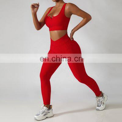 Sexy Ribbed Front Buttons Yoga Bras Factory Sale High Impact Sports Shockproof Crop Tops
